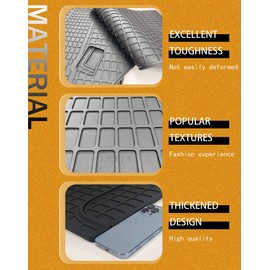 CJEMIX Rubber Floor Mats Compatible with Freightliner Cascadia Accessories, Heavy Truck Floor Liners for Freightliner Cascadia 116&126 2018-2023