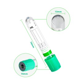 Vacutainer Blood Collection Tubes 5ml Lab Vacuum Heparin Tube for Pet Animals Veterinary Lab Supplies 100 Pcs Wrap Packaging