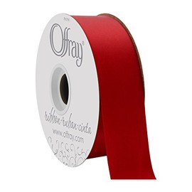 Offray Double Face Satin Craft Ribbon, 1-1/2-Inch Wide by 50-Yard Spool, Red
