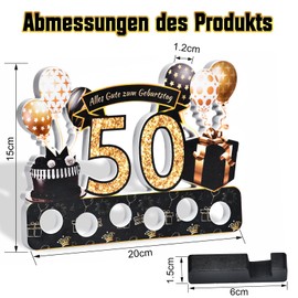 Yibat Money Gifts Packaging for 50th Birthday Man Woman Money Gifts, 50th Birthday Man Woman Wooden Decoration, for Birthday Gift, Table Decoration Birthday Used