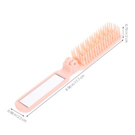 NOLITOY 2pcs Folding Hair Brush Travel Portable Folding Comb with Mirror Small Foldable Hair Brush for Purse