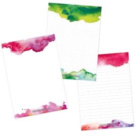 Papierdrachen 3 A5 Notepads for Appointments, Weekly Planner, to Do Lists and More - Design Notes Freely - Daily Planner and Weekly Planner Watercolour 1 - Ideal for University and Household - Notepad