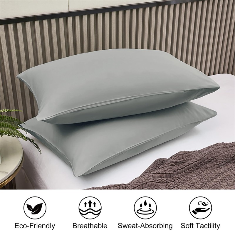 Lirex 2 Pack Pillow Cases, 100% Cotton Breathable Pillowcases Pillow