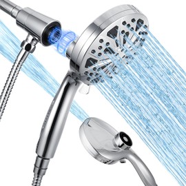 High Pressure Magnetic Shower Head with handheld - 10 Spray Modes, Adjustable Bracket, 5" Large Face, Built-in Power Wash for Bathroom Cleaning, Handheld Showerhead with 60" LeakProof Hose