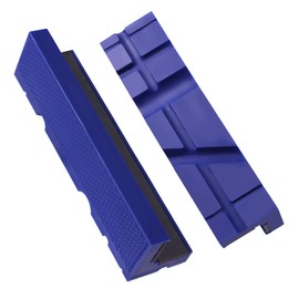 WORKPRO 6" Magnetic Vise Jaw Pads, TPU Soft Grips with Dual-Sided V-Groove & Flat Design, Ideal for Drill Press, Bench Clamp, Metalworking and Woodworking