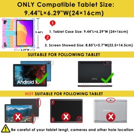 DETUOSI Silicone Case for VASTKING KingPad K10/Z10, 10.1 inch Kids Friendly Universal Lightweight Protective Cover for VASTKING KingPad K10 with Pen Holder, Stand & Strap-Dazzling Dark Blue