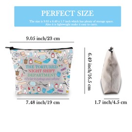 GJTIM Night Worker Gift Nurse Week Appreciation Gift Nurse Accessories Bag Night Shift Nurse Makeup Bag (Tortured Night Shift Bag)