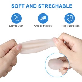 Waterproof Finger Protector Toe Covers Reusable Finger Soak Sleeves Fingertip Protector for Shower and Nail Care (3 Small 3 Large)