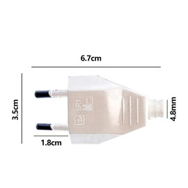 GERUI Euro Plug Flat, 8 Pieces Euro Flat Plug, Power Plug Flat (220 V, 2.5 A), Euro Plug Flat Screw Connection Loose - White
