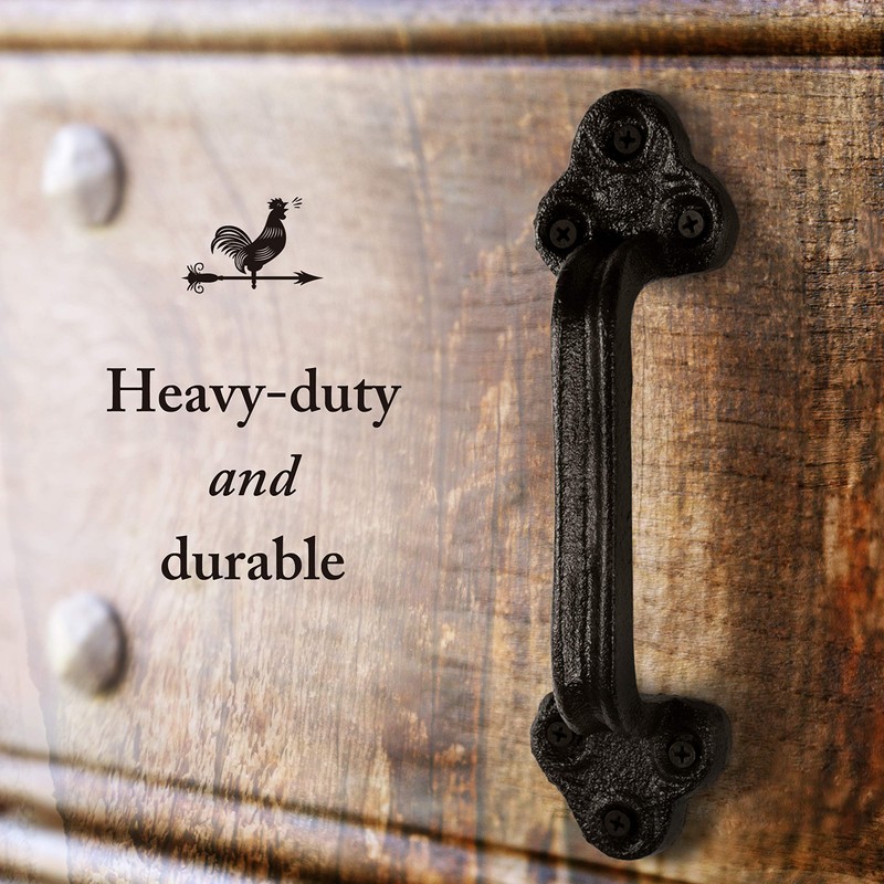 Heavy Duty Barn Door Handles (Set of 2) Black Rustic