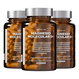 Magnesio Molecular Labs 5  5 Tipos De Magnesio  3 Frascos Sin Sabor                                                                                   