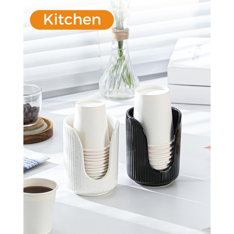 ABRUTY Bathroom Cup Dispenser, 3oz-4oz Ceramic Paper Cup Holder, Small