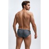 PINKY SENSON Swim Briefs Men's Faux Jeans Print Quick-Dry Beachwear