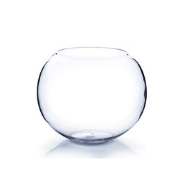WGV Large Bowl Glass Vase, Diameter 9", Height 8", (Multiple Sizes Choices) Clear Round Bubble Vase Jar, Floral Planter Terrarium for Wedding Event Home Decor, 1 Piece (VBW1008)
