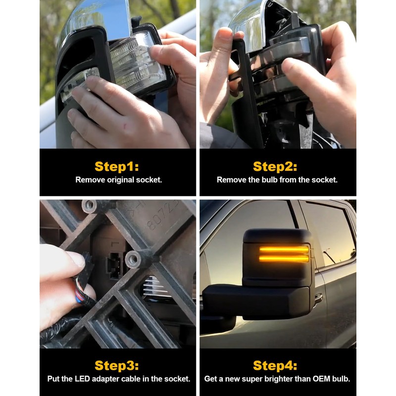 NEIFILES LED Side Mirror Turn Signal Light for Chevy Silverado