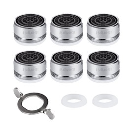 Ibergrif 6 Stück M24 Perlator mit Neoperl-Filterelemen, Strahlregler Wassersparen, Wasserhahn Aufsatz 7-Schichten-Filtration, Wasserhahn wassersparer, M91005, Silber