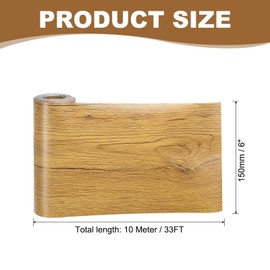 PATIKIL Self Adhesive Wood Grain Repair Tape 33'x 6", Multi-Use Realistic Wood Grain Repair Patch for Furniture Floor Door Table Chair Windows Handicraft DIY, Yellow Teak