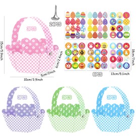 Pack of 12 Easter baskets, crafts for children for Easter, DIY Easter nest, Easter basket for filling for children, Easter baskets cardboard, Easter baskets gift baskets, for Easter egg hunt, Easter