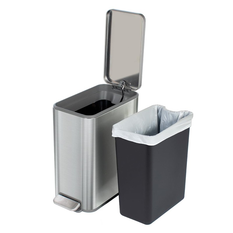 Glad Slim Bathroom Trash Can - Small Garbage Pail with