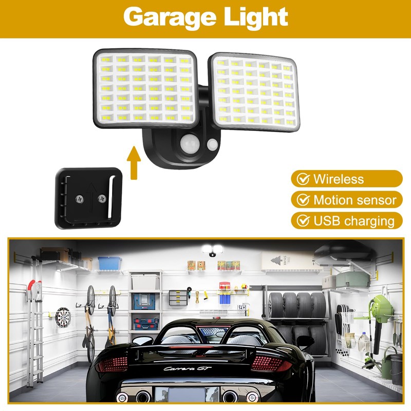 Rechargeable Battery Operated Lights 2500LM & 4000LM Motion Sensor Outdoor