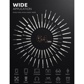 iFu Mini Electric Screwdriver, 90 in 1 Precision Screwdriver Set – Small Cordless Power Screwdriver with LED Light & 64 Magnetic Bits, Repair Tool for Phone Laptop Camera Watch Computer