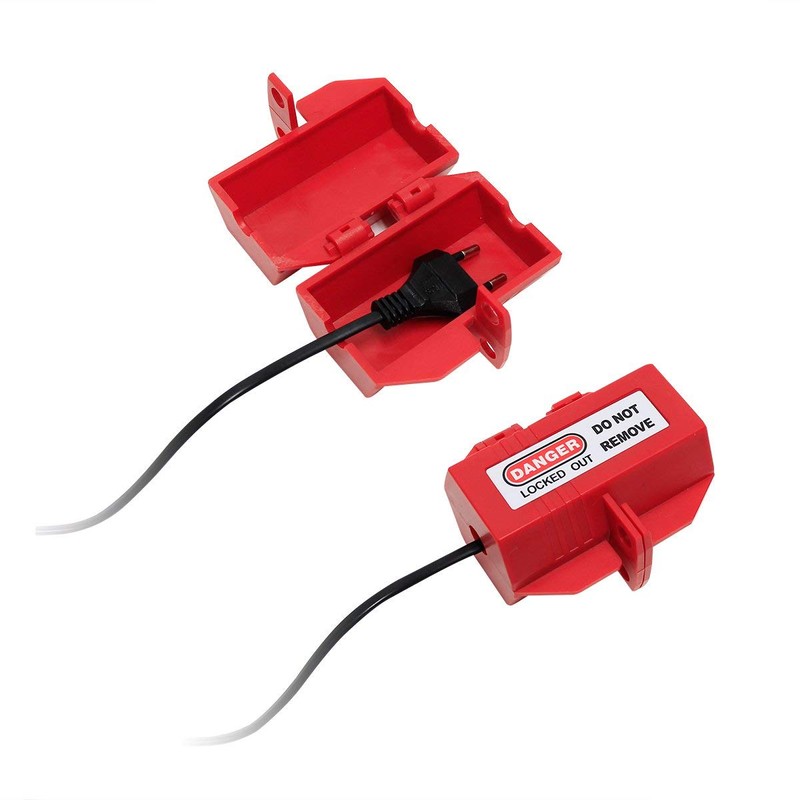 POFET Red Plug Lockout Tagout 65x65x118mm/2.5x2.5x4.6inch inch Plug Lockout Device