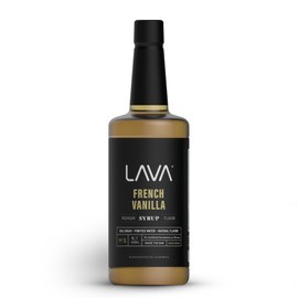 LAVA Premium French Vanilla Syrup, Natural Vanilla Coffee Sweetener, 33.8oz (1-Liter), Made with 100% Sugar, No Artificial Sweeteners, Flavors, or Colors. (1-Pack)