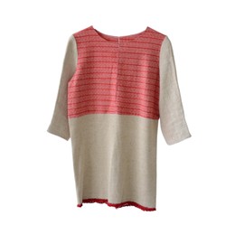 Voice of Source Unique Triple Goddess dress long top crafted using vintage handwoven linen, cotton and knit womenswear fashion