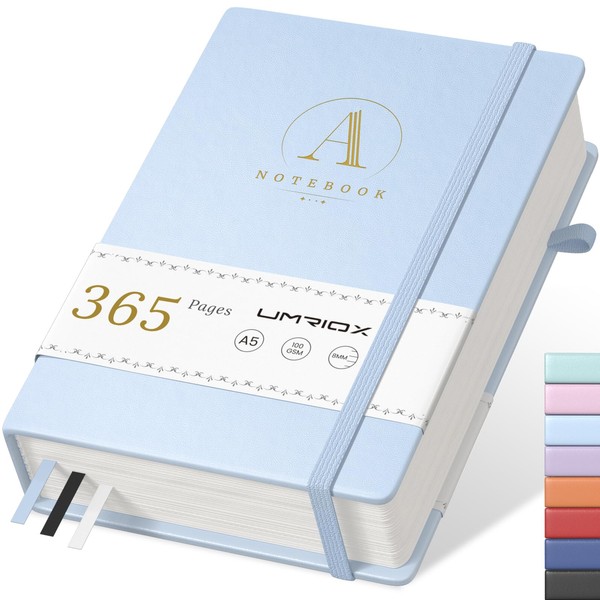 Umriox A5 Lined Diary Notebook, 365 Pages, Hardback, Thick with