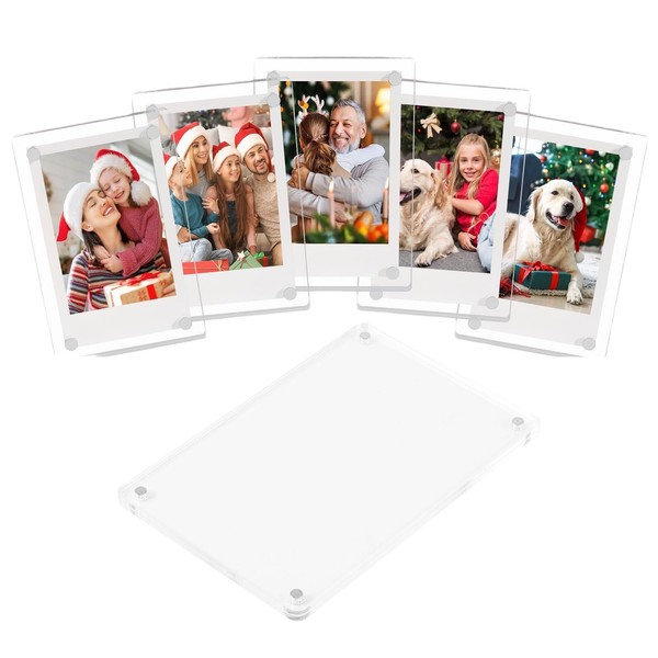 Wowlela 6Pack Acrylic Fridge Magnetic Frame, Acrylic Photo Picture Frames,Double