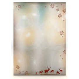 Christmas Letter Paper Reindeer 20 Sheets Christmas Design Paper DIN A4 Writing Paper