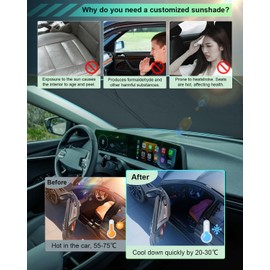 GAFAT Compatible with Kia EV6 2021-2024 2025 Sunshade Front Window, 2023 Kia EV6 GT Line Window Sunshade Windscreen Sun Protection Interior, Windscreen Parasol Sun Visor, Fast Cooling, UV Protection