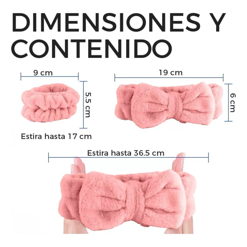 Universo en Linea Kit Diadema Y Muñequeras Skincare Maquillaje Mascarilla