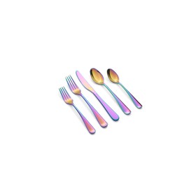 CAMBRIDGE Silversmiths Rhiannon Rainbow Mirror 20-Piece Flatware Set, Service for 4