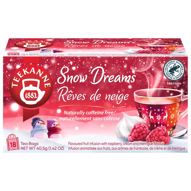 Teekanee Snow Dreams Flavoured Fruit Infusion Tea with Raspberry, Cream,