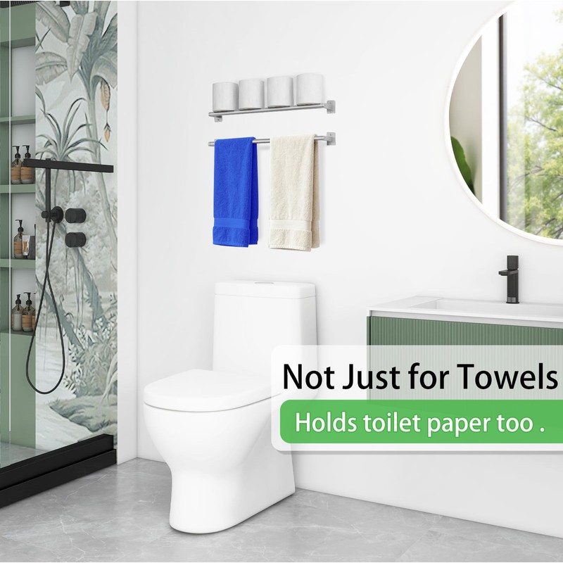 VOTZAAQ Brushed Nickel Towel Bar for Bathroom Wall,Stainless Steel Towel