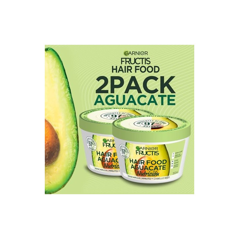 Kit Garnier Fructis HairFood Aguacate mascarilla para cabello seco 2Pack