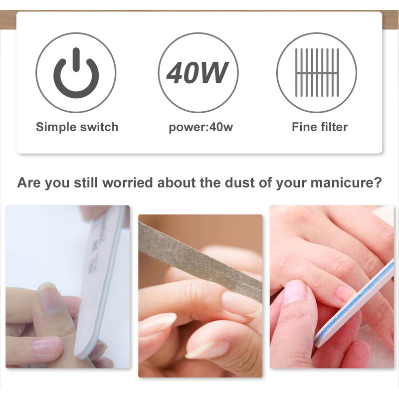 40W Professional High Power Nail Art Vacuum Cleaner Nail Dust