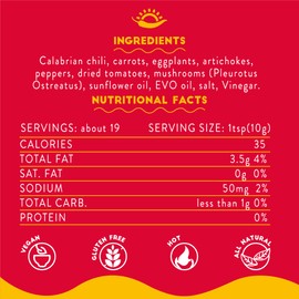 TUTTOCALABRIA Hot Spread Sauce, Miscela Esplosiva, 10 OZ (285g), Minced Calabrian Chili & Giardiniera Vegetables