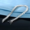 MDFUN 18k White Gold Plated CZ Tennis Bracelet, 4MM Cubic