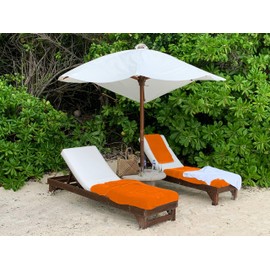 npluseins Cushion for Garden Furniture - Protective Cover with Hood - Fleece 1521.2199 Garden Chair Approx. 60 x 130 cm White