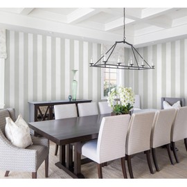 Guvana 17.7"x472" Grey and White Peel and Stick Wallpaper Striped Contact Paper Modern Self-Adhesive Wallpaper Gray Striped Waterproof Wall Paper for Bathroom Bedroom Decor