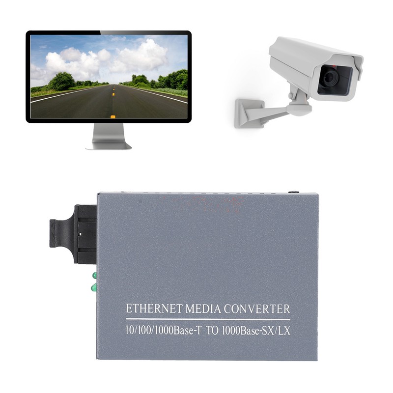 Fiber Optic Media Transceiver Ethernet Gigabit Single Mode Converter
