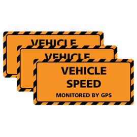Vehicle Speed Monitored by GPS Bumper Sticker 3 Pack by DCM Solutions (Orange)