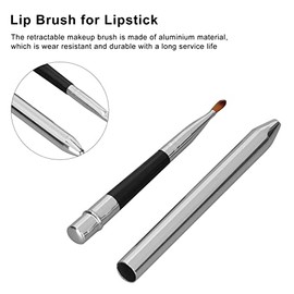 Sonew 2 Brochas Retráctiles para Labios, Diseño de Sellado, Brocha para Brillo de Labios de Viaje, Brocha para Lápiz Labial de Tubo de Aluminio de una Sola Cabeza, Aplicadores de Herramientas para Brochas D