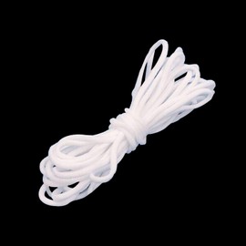 WedDecor 3mm Wide White Elastic Band Thin Ear Loop Strap String, Soft & Comfortable Stretchy Round Cord for Handmade Beading Crafting Sewing Handmade DIY Crafts, 25 Metres