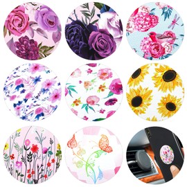 Weewooday 8 Pcs Phone Magnet Car Metal Mount Plate for Cell Holder Compatible with Magnetic Car Mounts Replacement Sticker(Floral Style)