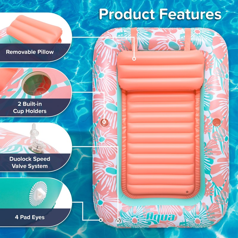 Aqua Inflatable Tanning Pool Lounger – Large (71 x 48