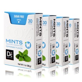 DC24 DAILY CARE Sugar Free Mints, Erythritol Breath Mints, Low Calorie, 4 flavors for Dry Mouth, Gluten Free, 30 Count, Pack of 4 - flavor: cinnamon