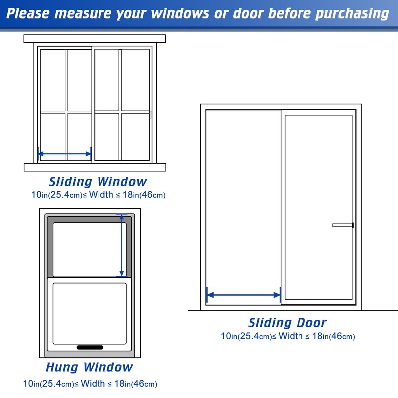 Wintcomfort Adjustable Window Security Bar, Heavy Duty Sliding Window Security